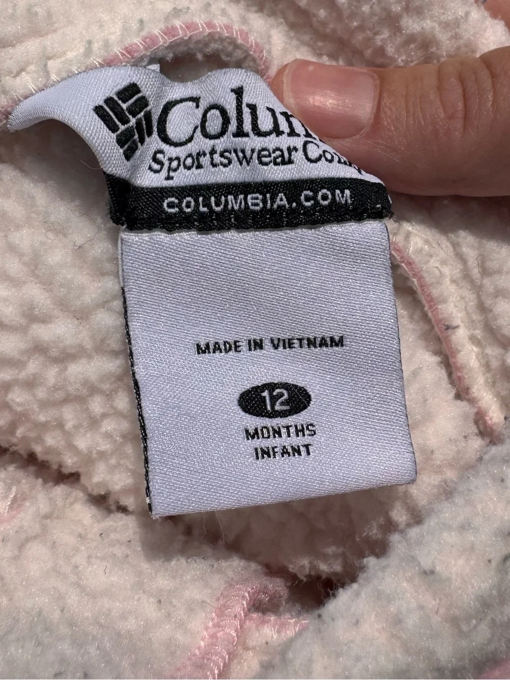 Columbia Kids Pink Fleece Vest with White Sherpa Trim